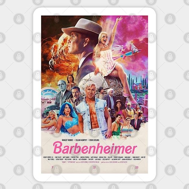 barbie x oppenheimer movie Sticker by karaokes